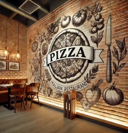 Restaurant Wall Printing Design